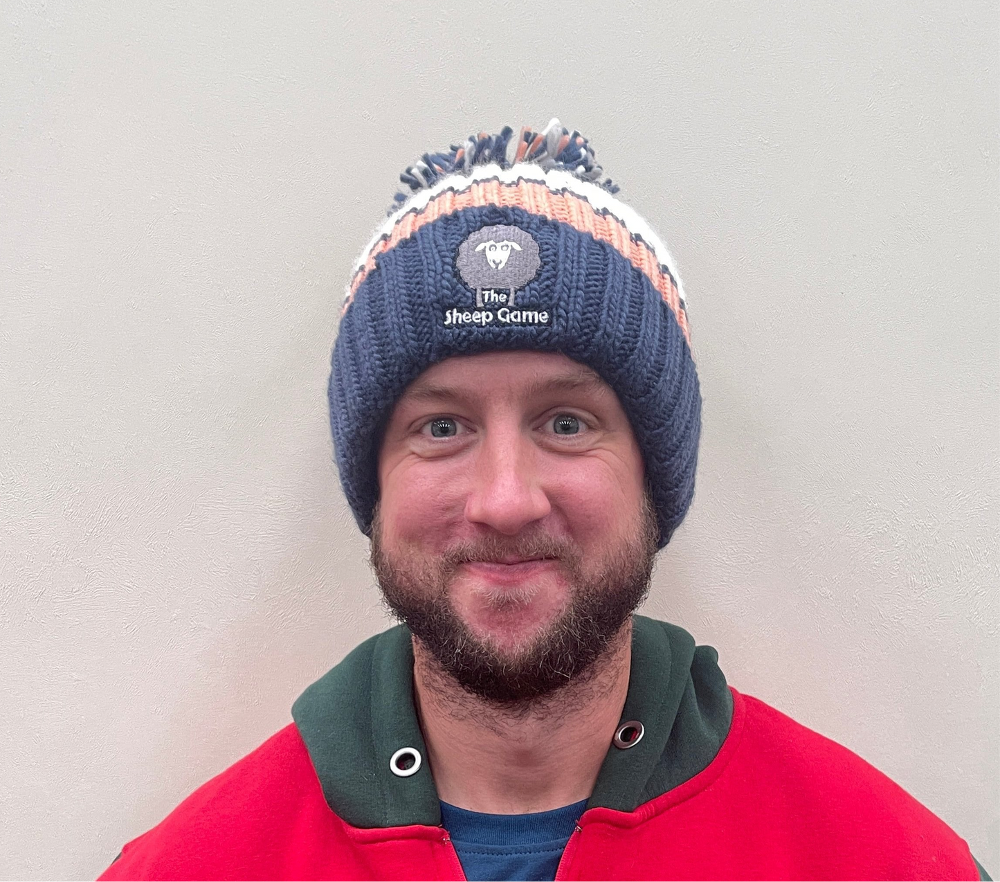 Marshmallow Luxury Striped Bobble Hat