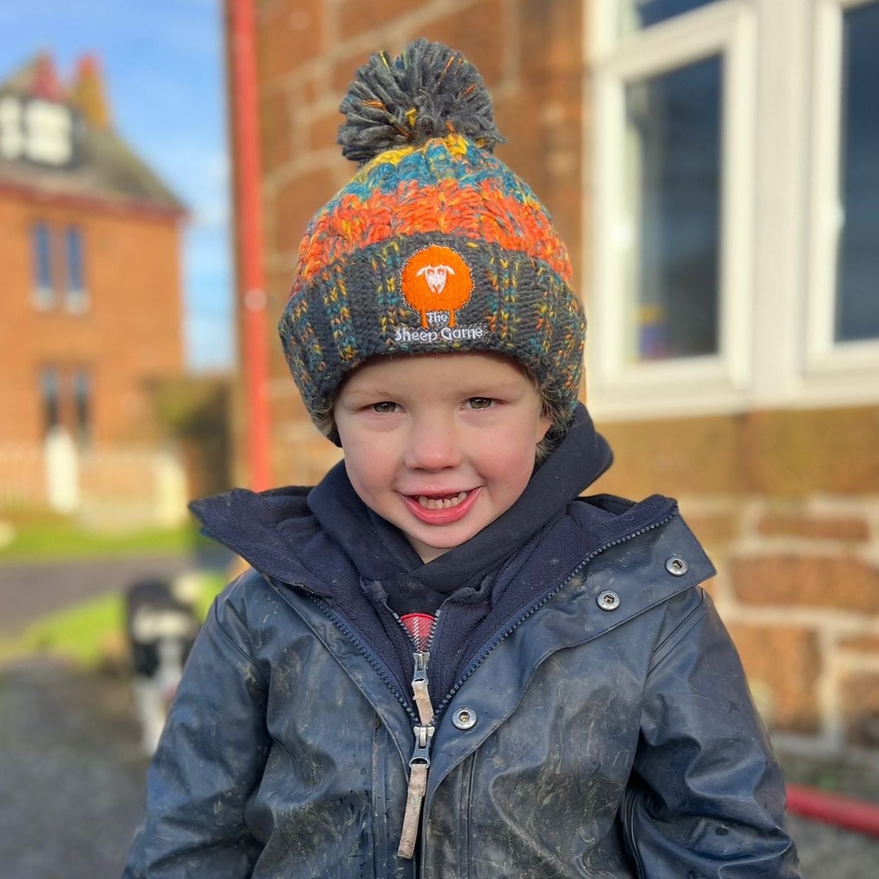 Kids Luxury Striped Bobble Hat - Retro Blues
