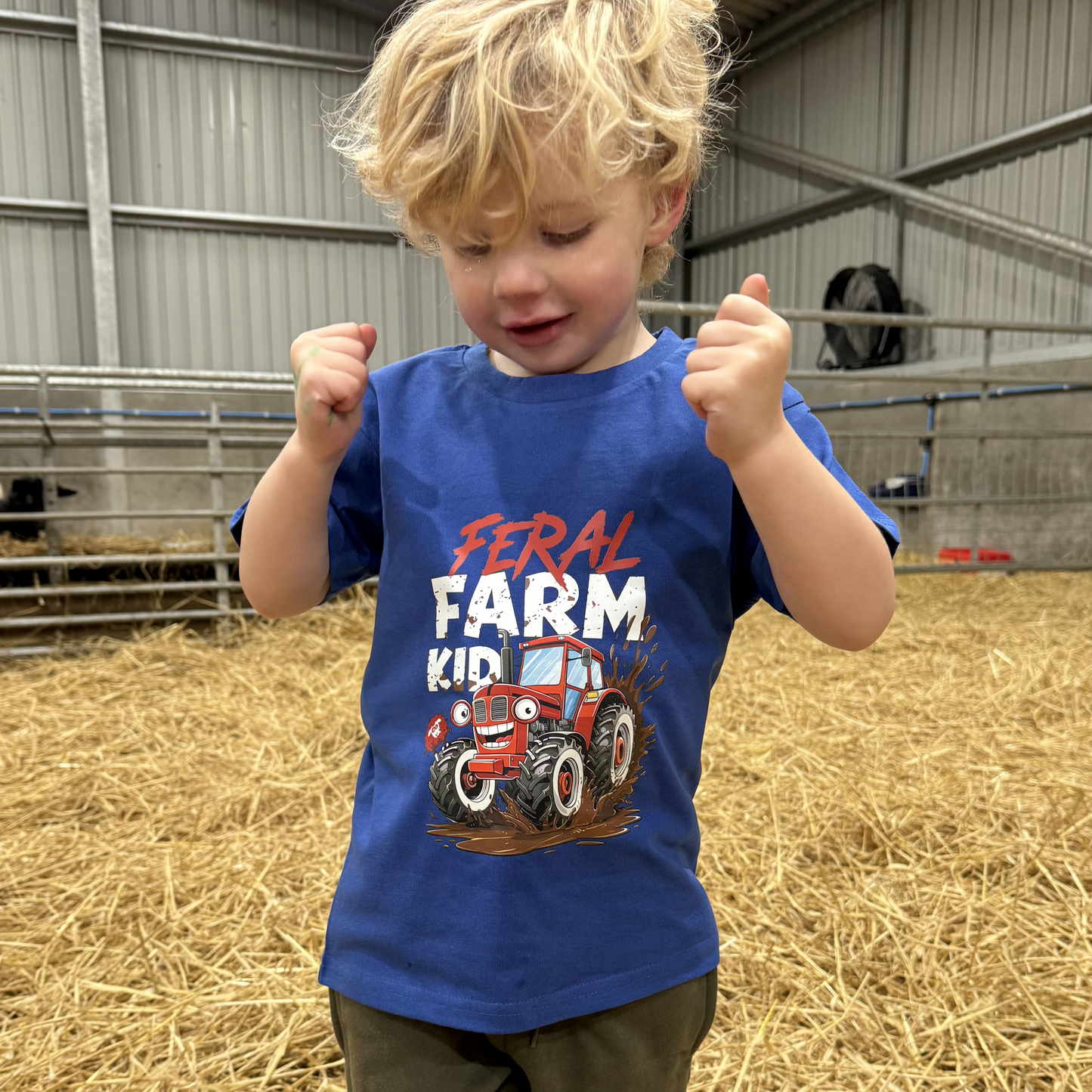 Feral Farm Kid T-Shirt - Tractor Print