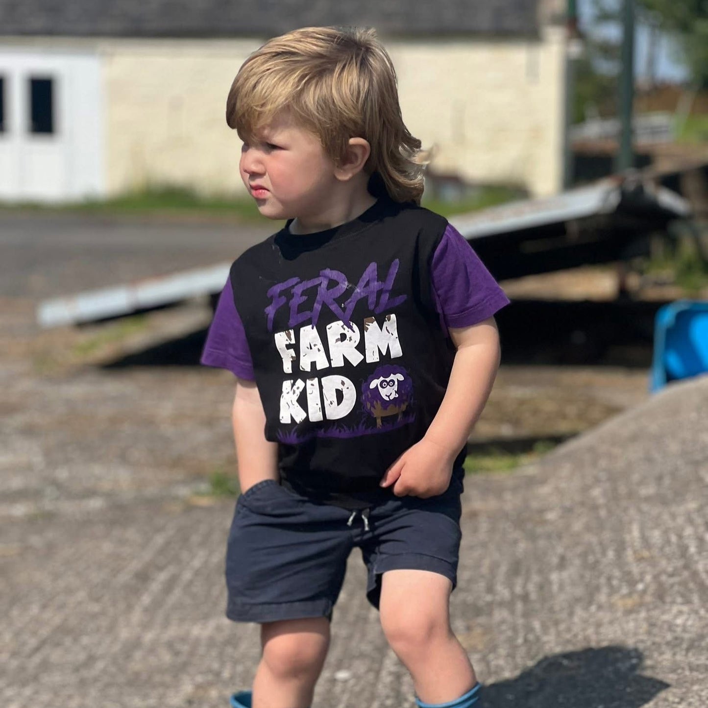 Feral Farm Kid T-Shirt - Sheep Print
