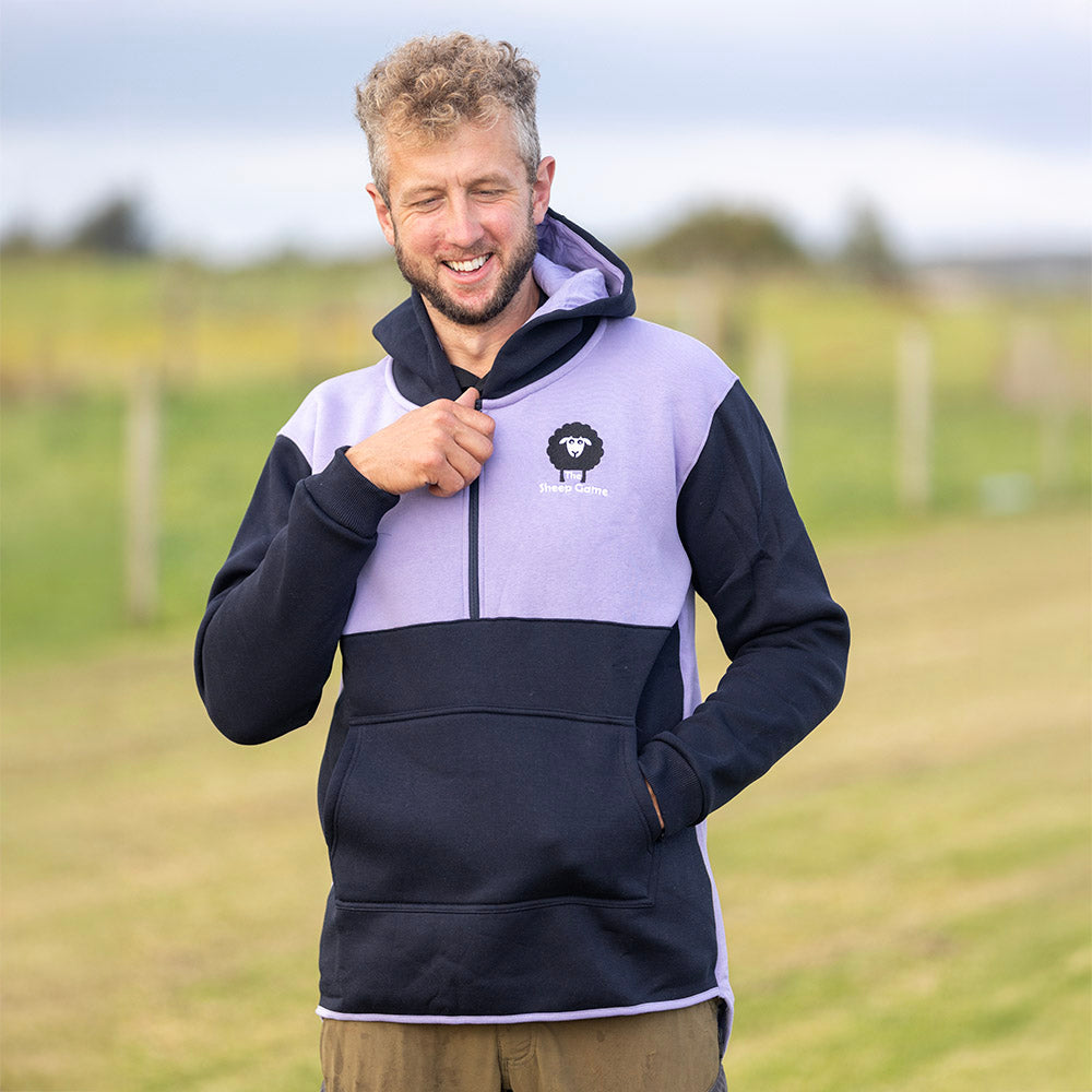 Lilac/Navy Shearing Hoody- Adults – The Sheep Game