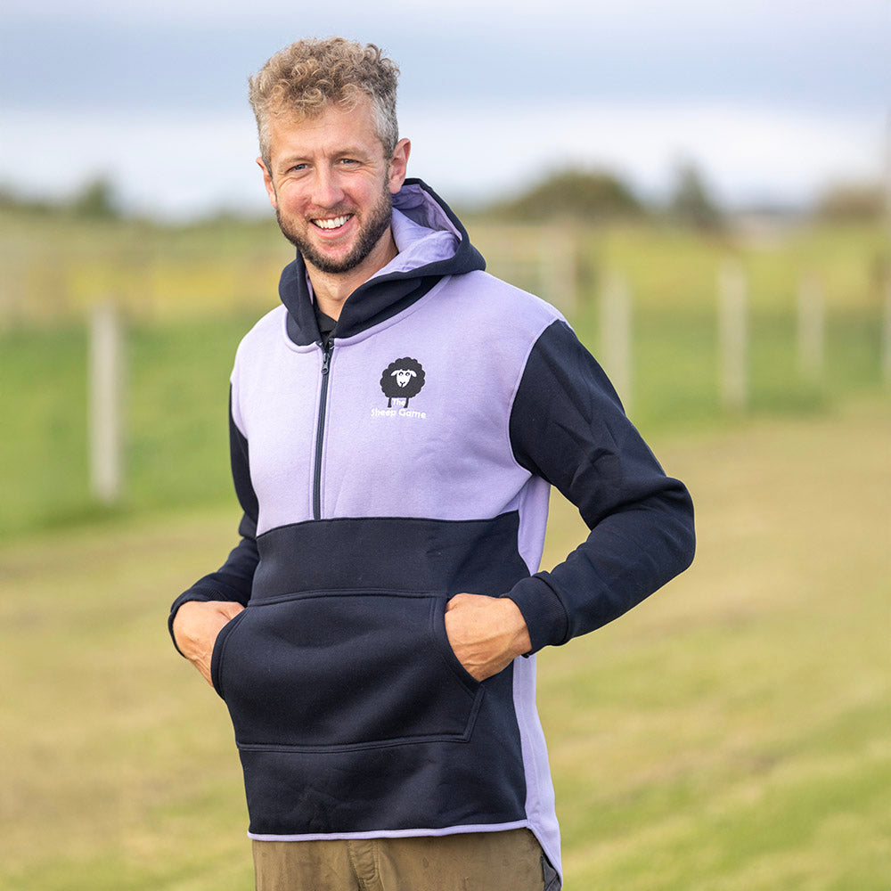 Lilac/Navy Shearing Hoody- Adults