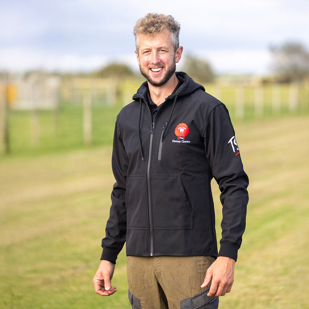 Hooded Softshell Jacket Black – The Sheep Game