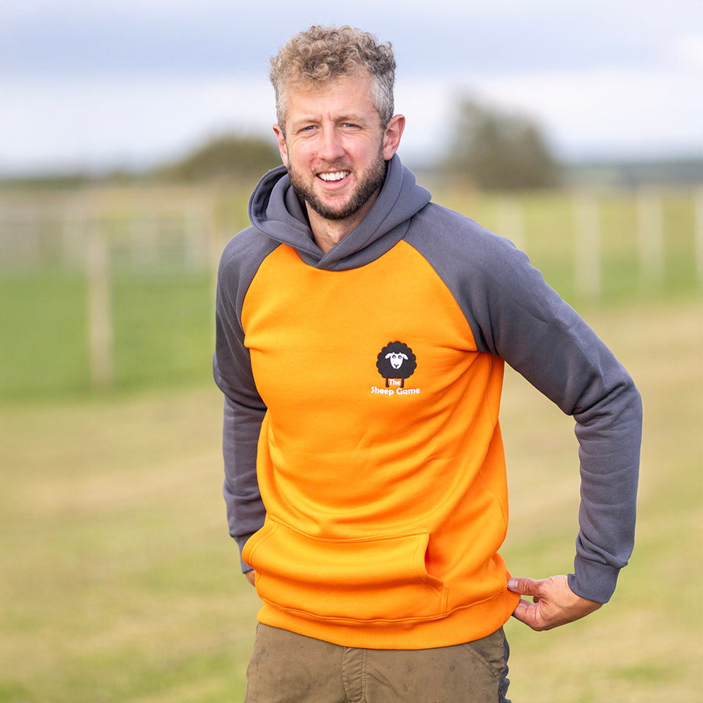 Adult Unisex Hoody - Orange/Grey