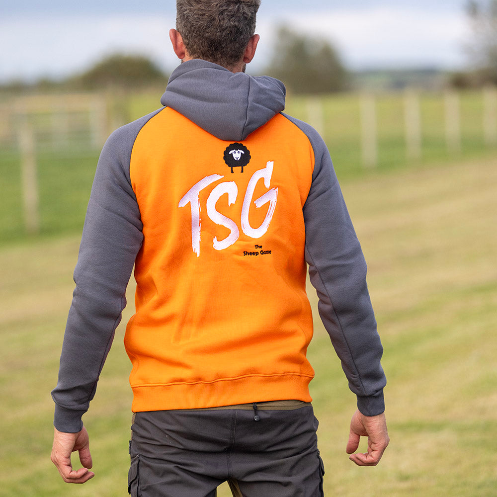 Adult Unisex Hoody - Orange/Grey