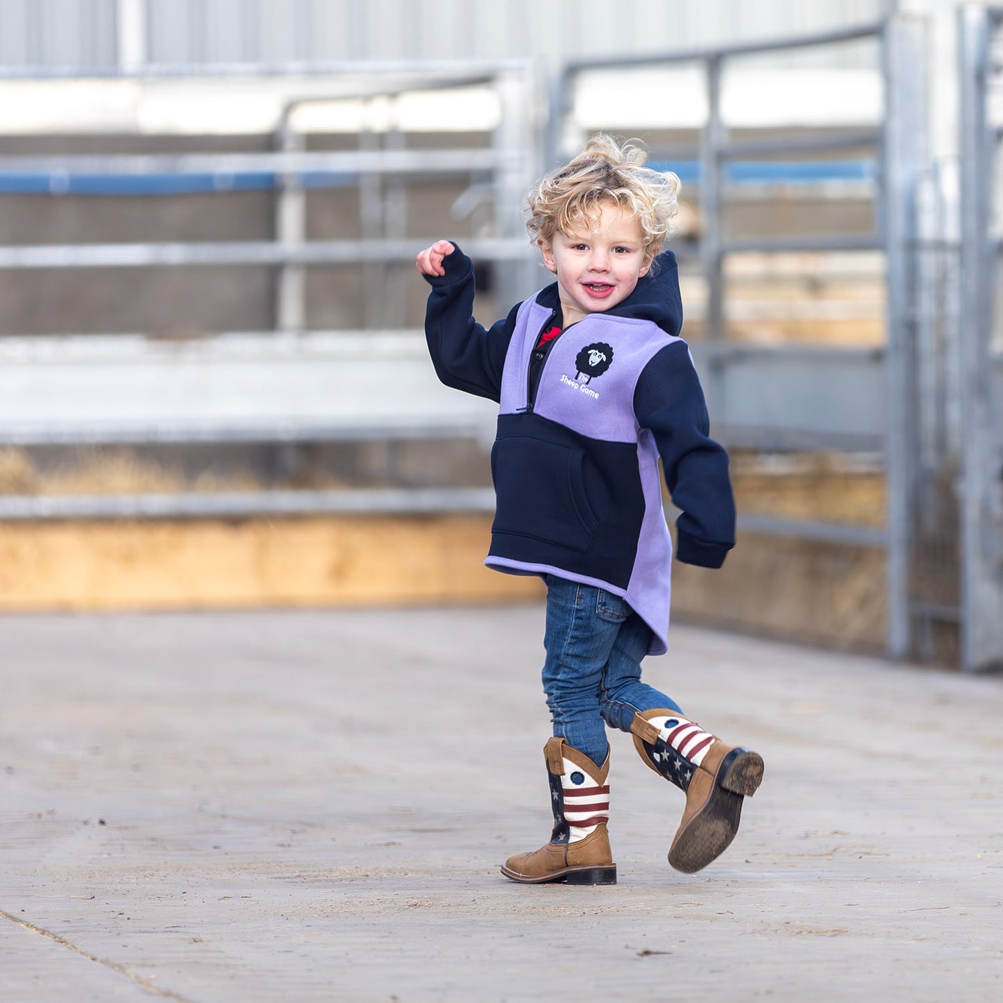 Kids Lilac/Navy Shearing Hoody