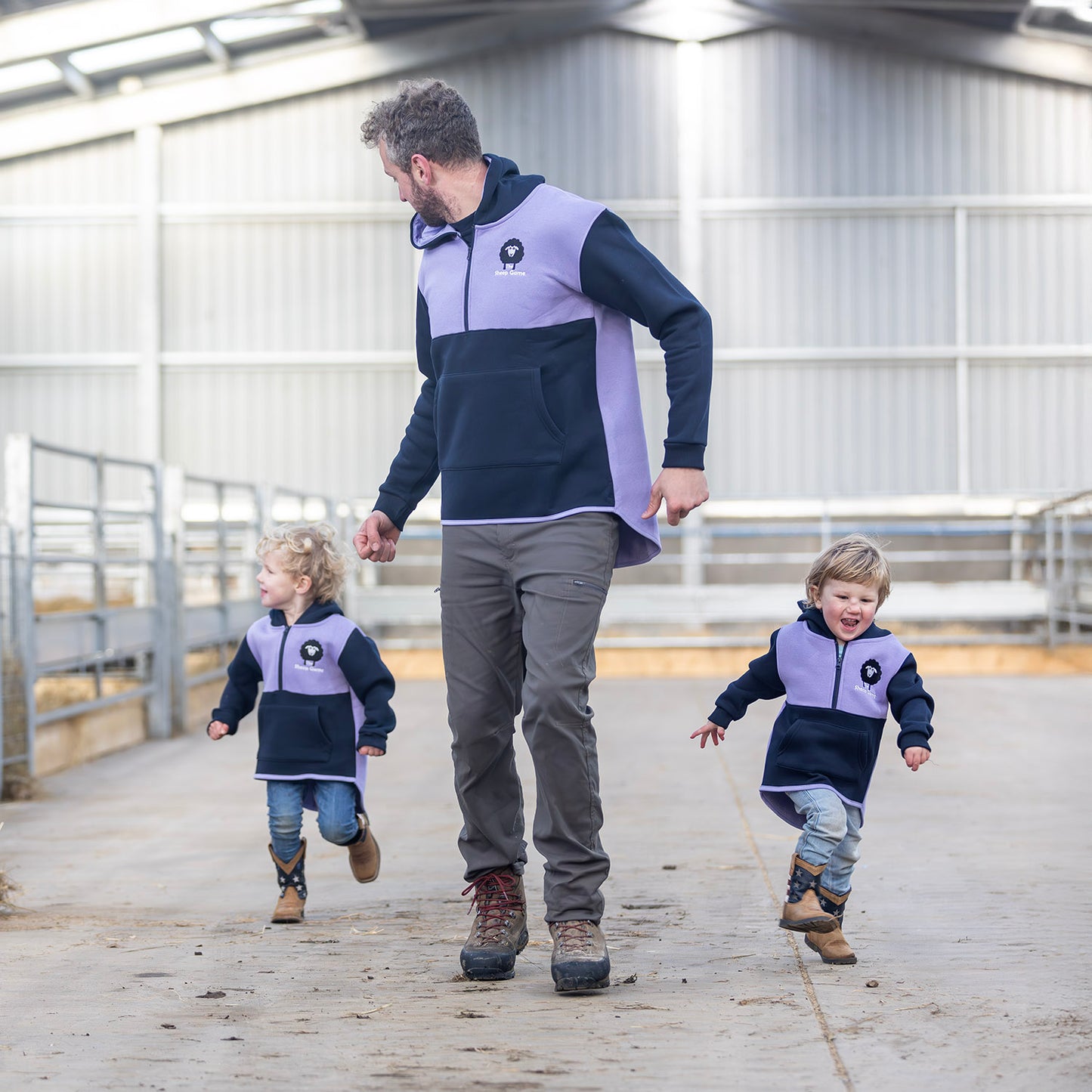Kids Lilac/Navy Shearing Hoody