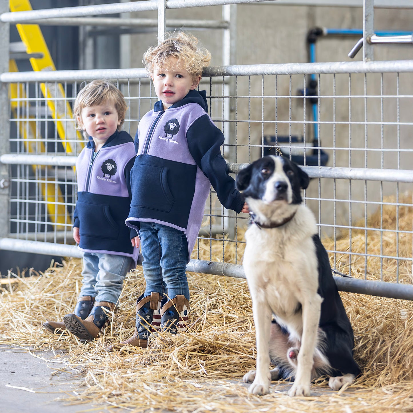 Kids Lilac/Navy Shearing Hoody