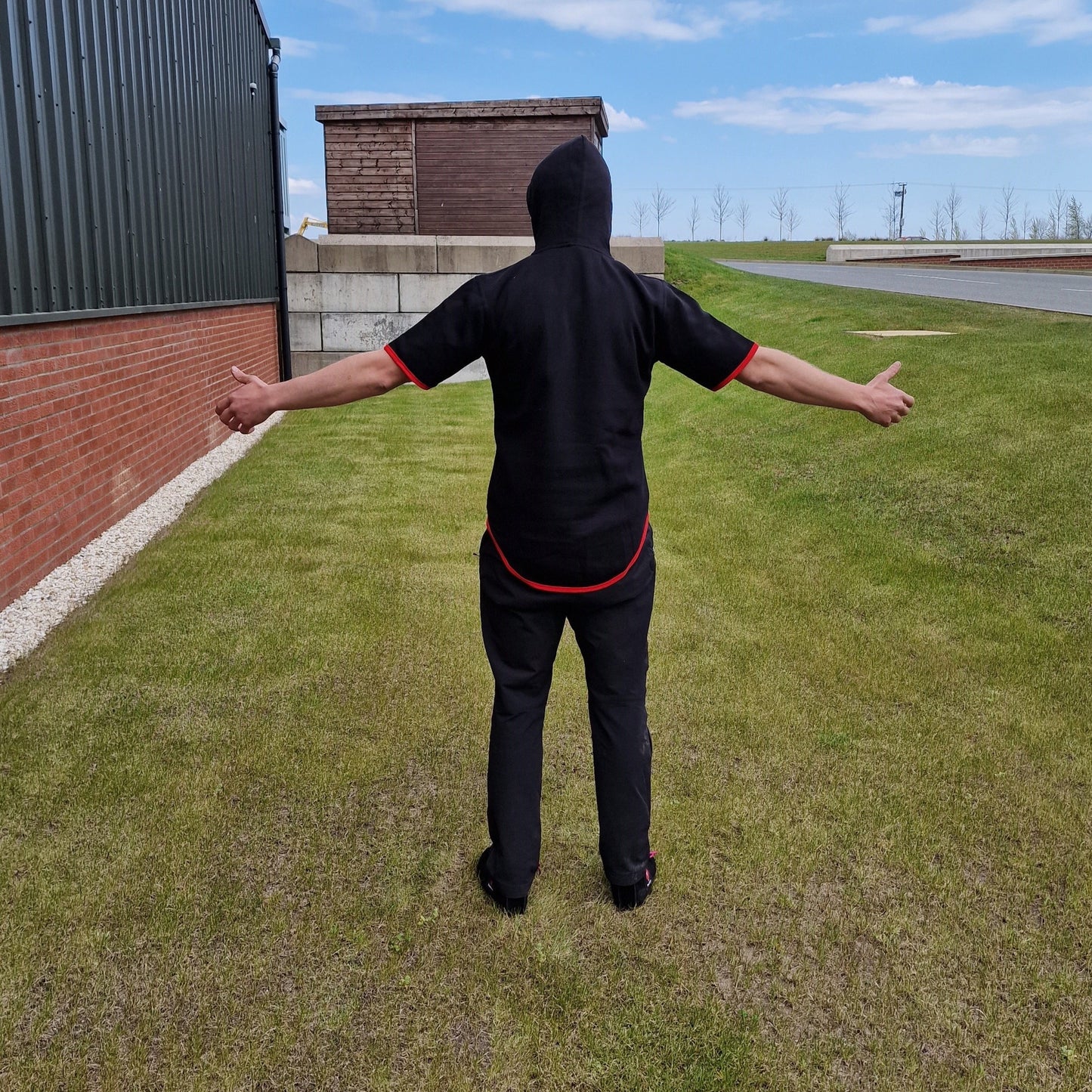 Short Sleeve Shearing Hoody Black