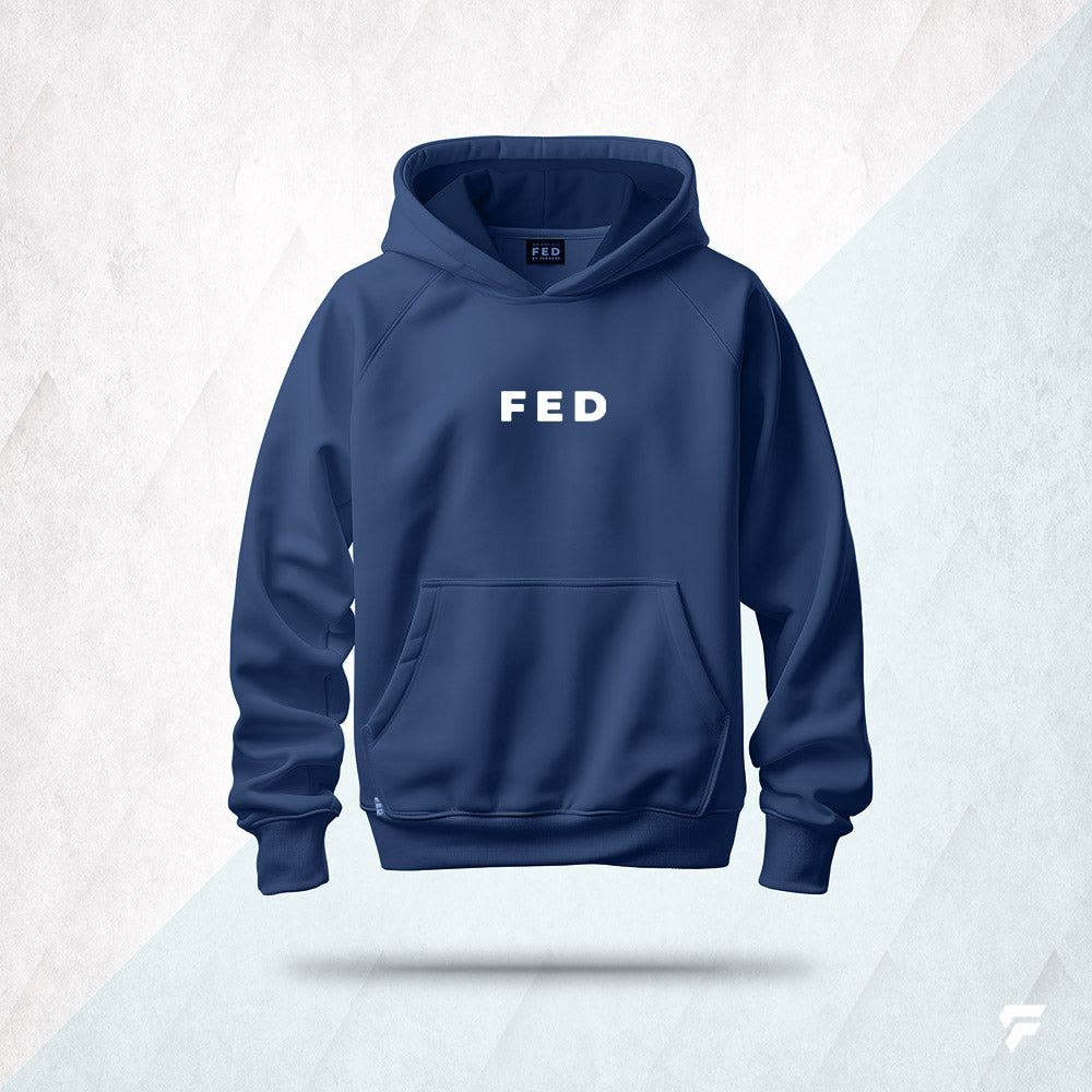 FED Hoodie With 'Farming est 10,000 BC' Back Print - Blue