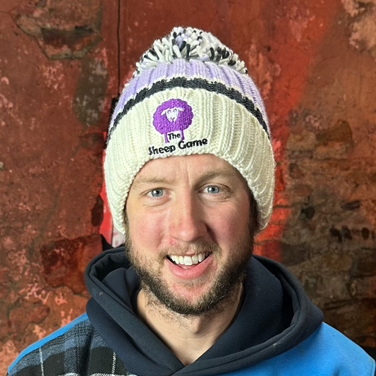 Lilac Luxury Striped Bobble Hat