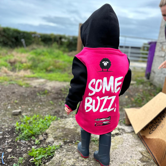 Kids Shearing Hoody Pink/Black