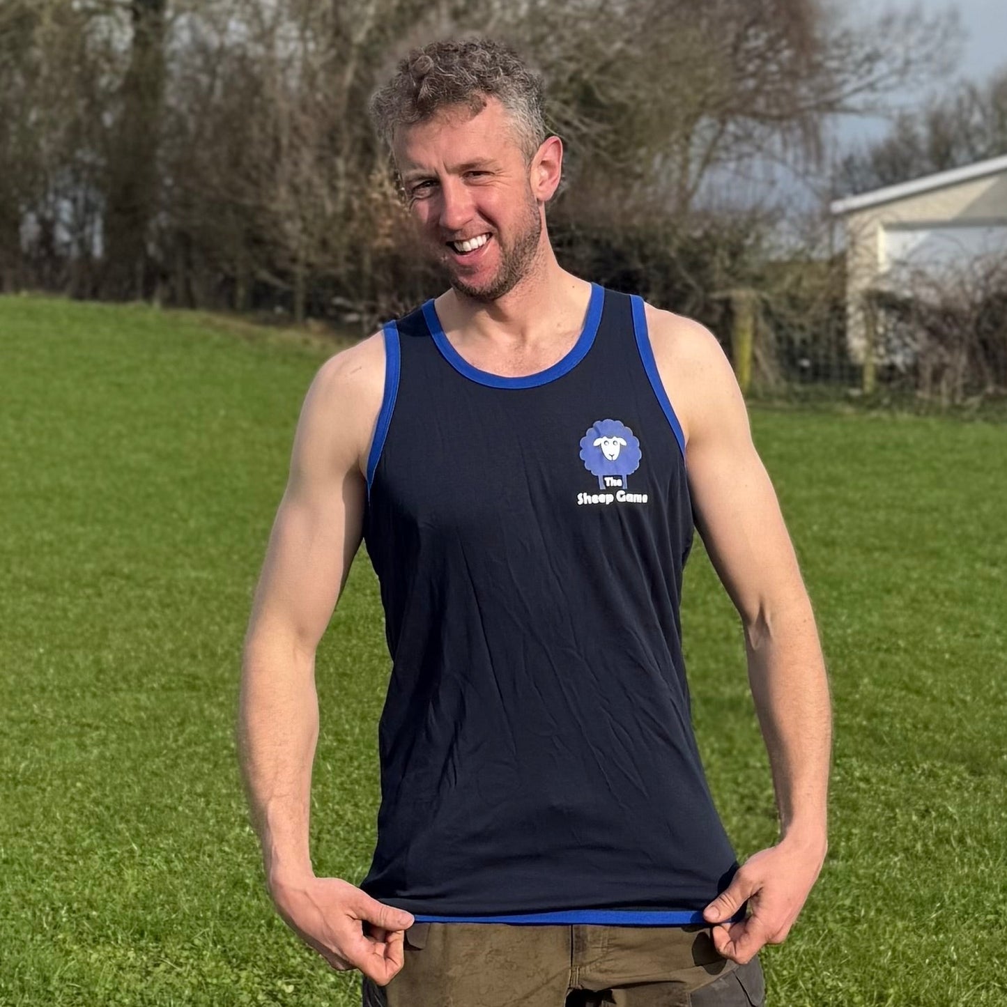 Kids Cotton Shearing Singlet Navy/Blue
