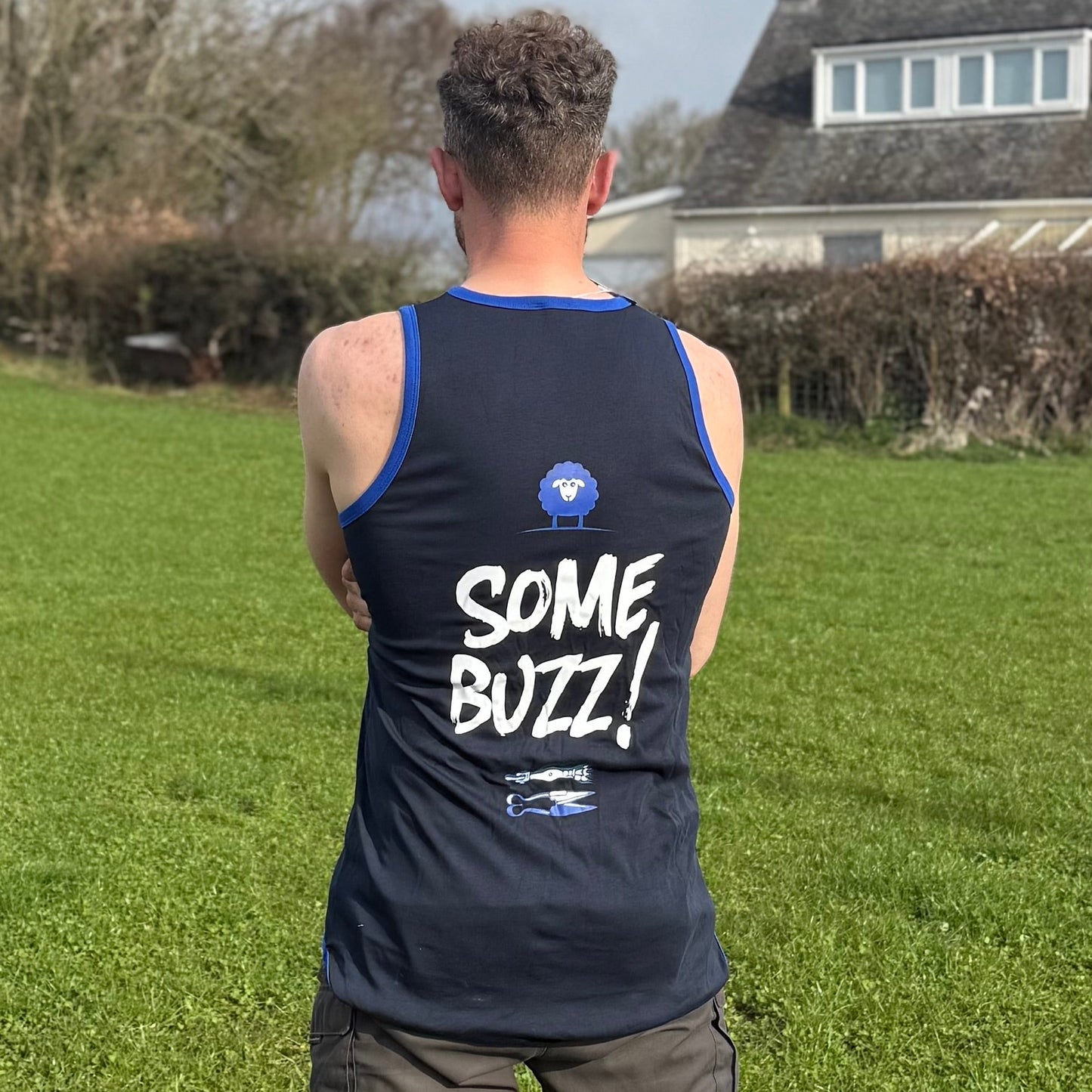 Kids Cotton Shearing Singlet Navy/Blue