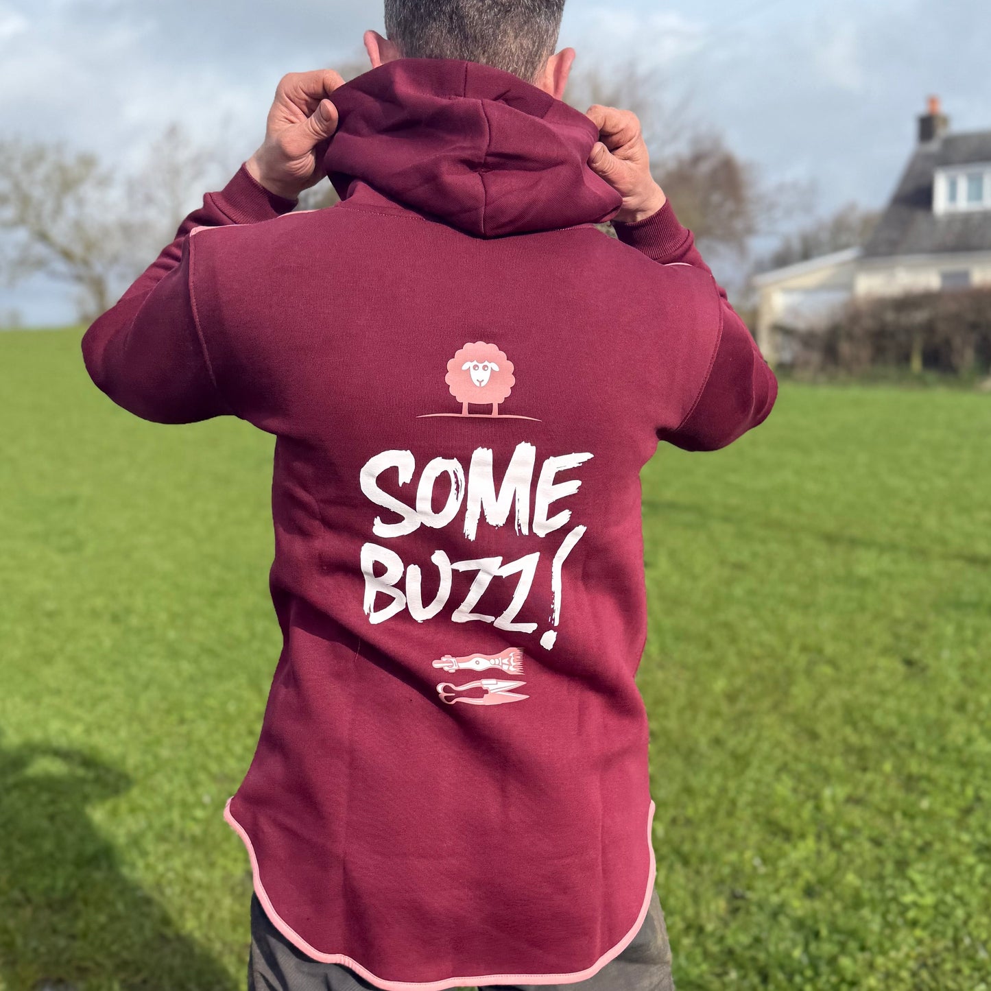 Kids Cherry/Coral Shearing Hoody