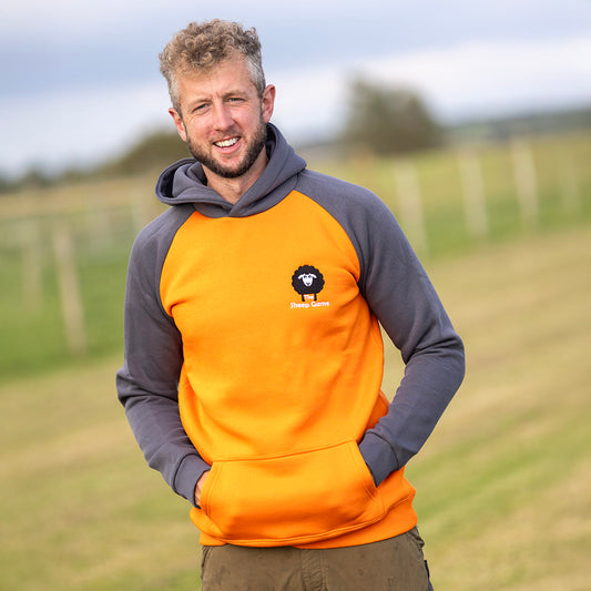 Adult Unisex Hoody - Orange/Grey