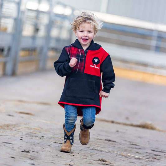 Kids Shearing Hoody Red Tartan