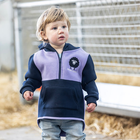 Kids Lilac/Navy Shearing Hoody