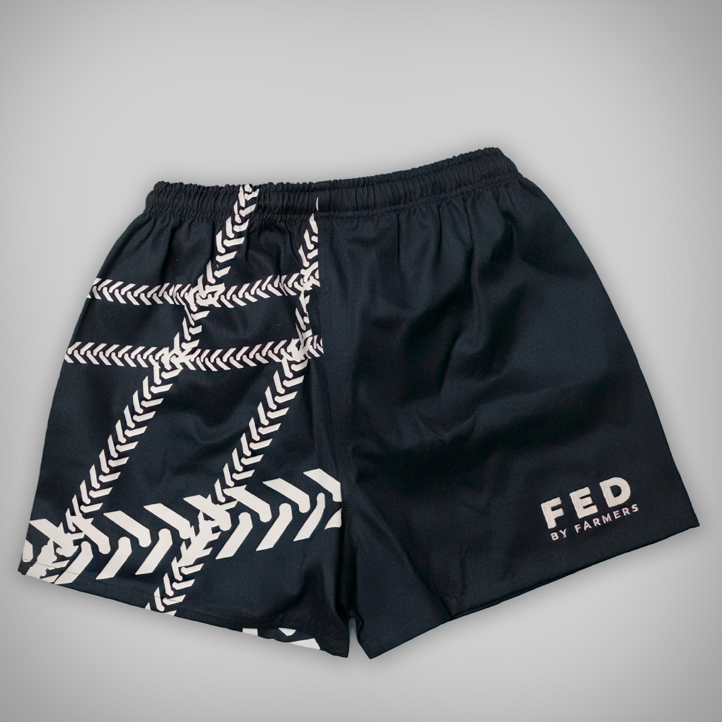 FED Rugby Shorts Navy Tractor Print